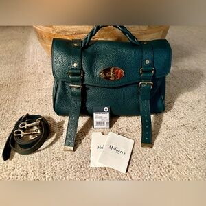 Mulberry Green heavy grain Alexa satchel